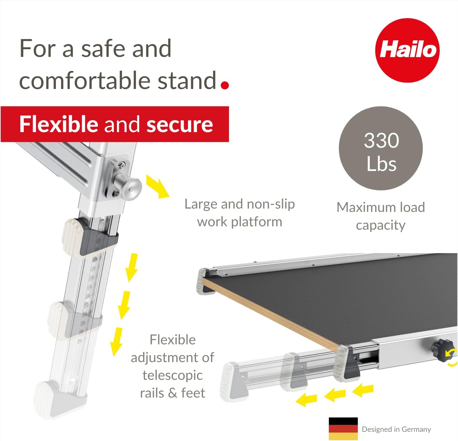 Hailo TP1 Staircase Platform 9940-001, for Use with Step Stools & Step Ladders