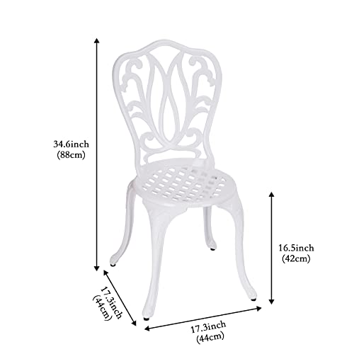 C/G 3 Piece Bistro Set,Outdoor Patio Set,Anti-Rust Cast Aluminum Bistro Table Set for Park Yard Front Porch Furniture(Antique Copper)