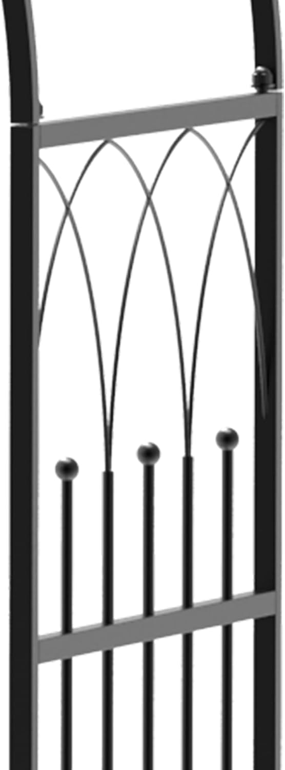 Outsunny Metal Trellis Arbor Arch for Climbing Plants with Garden Bench, Grow Grapes & Vines