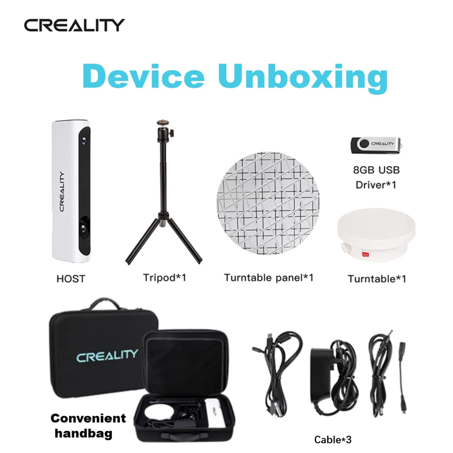 Creality Upgraded CR-Scan 01 3D Scanner Kit, Handheld/Auto Modes of 3D Scanning,Simple Operation and No Marker Quick Scanner,0.1mm Accuracy