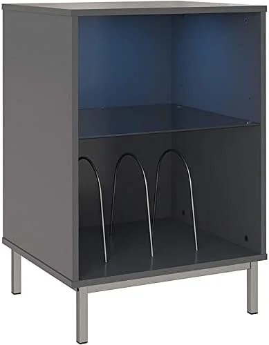 Contemporary Turntable Stand In Graphite Gray