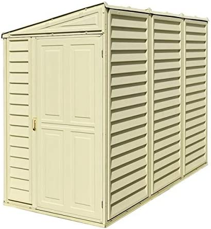 Store More Saffron Lean-to 4' x 8' Plastic Shed, Ivory, 4ft x 8ft