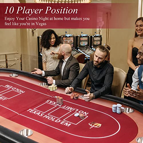 Premium 84" Poker Table Foldable with Chips Tray