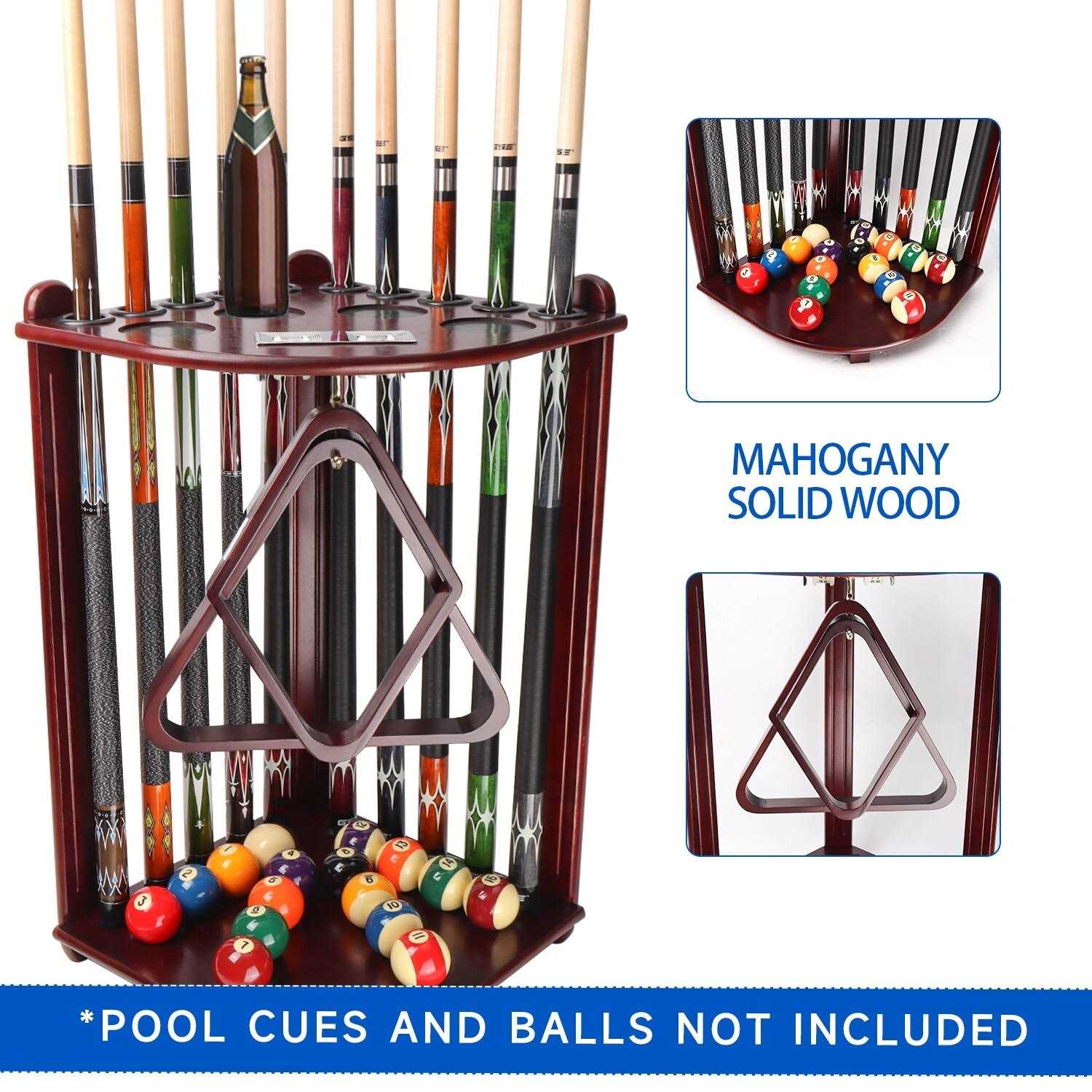 GSE Games &amp; Sports Expert Corner Style Floor Stand Billiard Pool Cue Rack with Score Counters. Holds 10 Cue Sticks - Sports Supplies Online Store