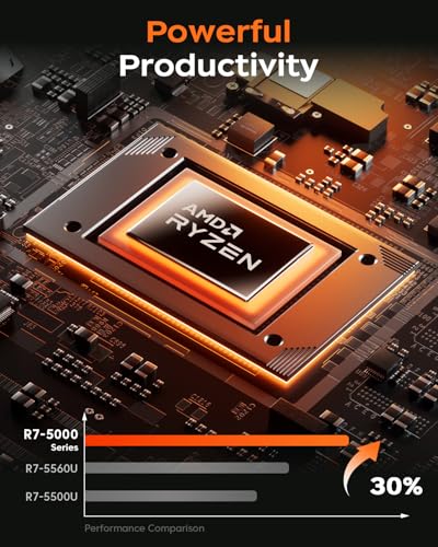 2025 AMD Laptop, 16.0inch Laptop Computer with AMD Ryzen 7 5000 Series(8C/16T, Up to 4.3GHz), 16GB RAM 512GB NVMe SSD Windows 11 Laptop