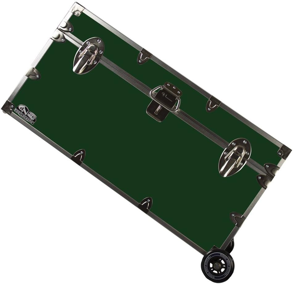 C&N Footlockers College Dorm Room & Summer Camp Lockable Trunk Footlocker with Wheels - Undergrad Trunk Available in 20 Colors