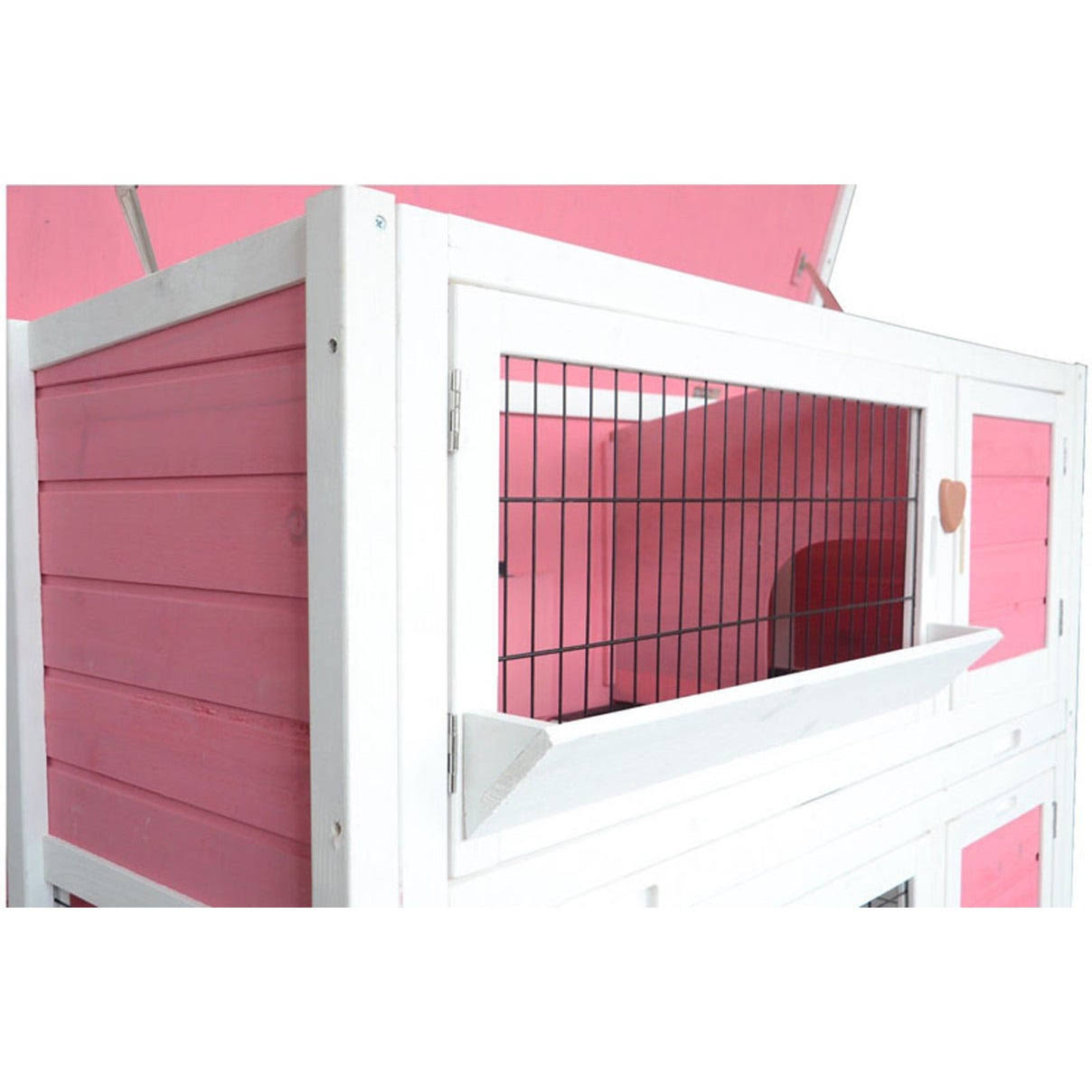 Lovupet 40x22 Wooden Rabbit Hutch Small Animal House Pet Cage Chicken Coop Pink 0323L