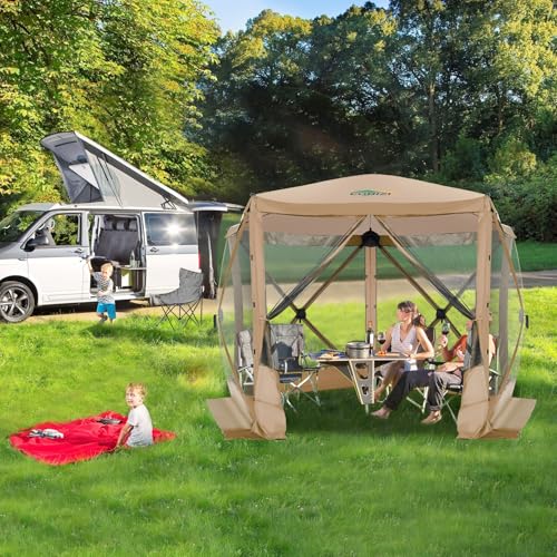 COBIZI 12x12ft Pop up Gazebo Screen Tent Screen House for Camping, Camping Outdoor Screened Gazebo, Canopy Tent