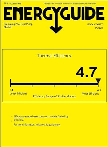 Above Ground Pool Heater EU50, Max 16184BTU Up to 5000gallons Electric Swimming Pool Heat Pumps, Titanium Heat Exchanger, 5.62 COP, 110V/120V