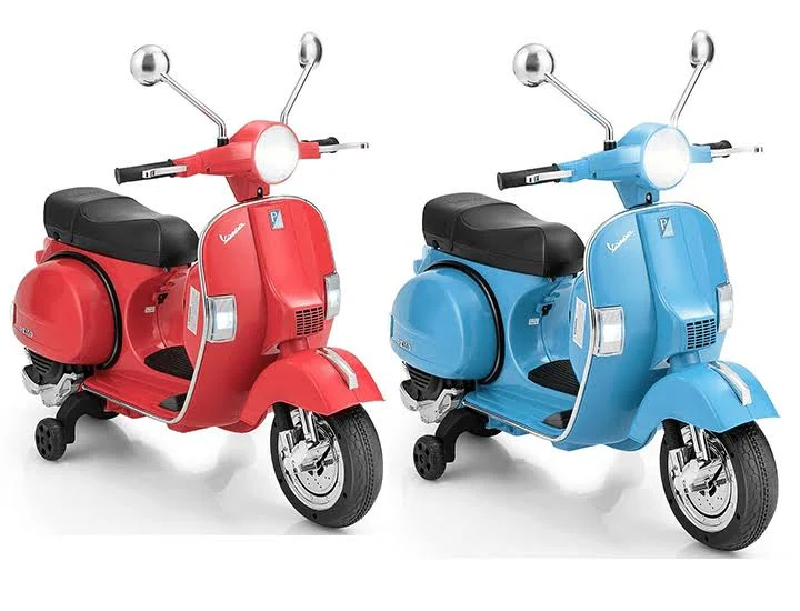 6V Kids Ride on Vespa Scooter Motorcycle with Headlight Blue