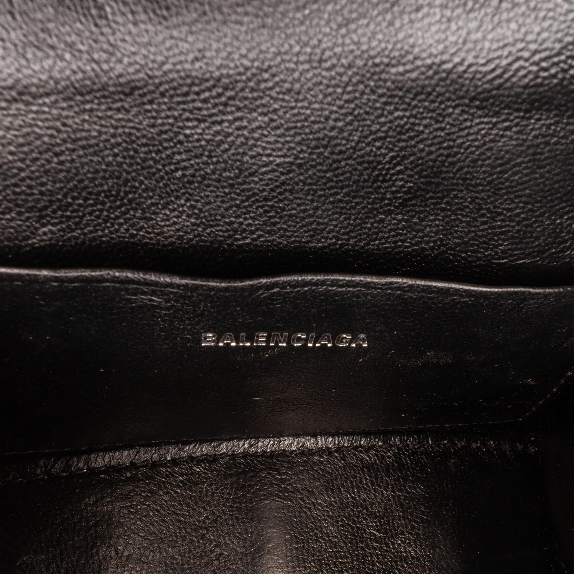 Pre-Owned Authenticated Balenciaga Mini Glitter Hourglass Satchel Polyester Fabric Gray Unisex (Good)