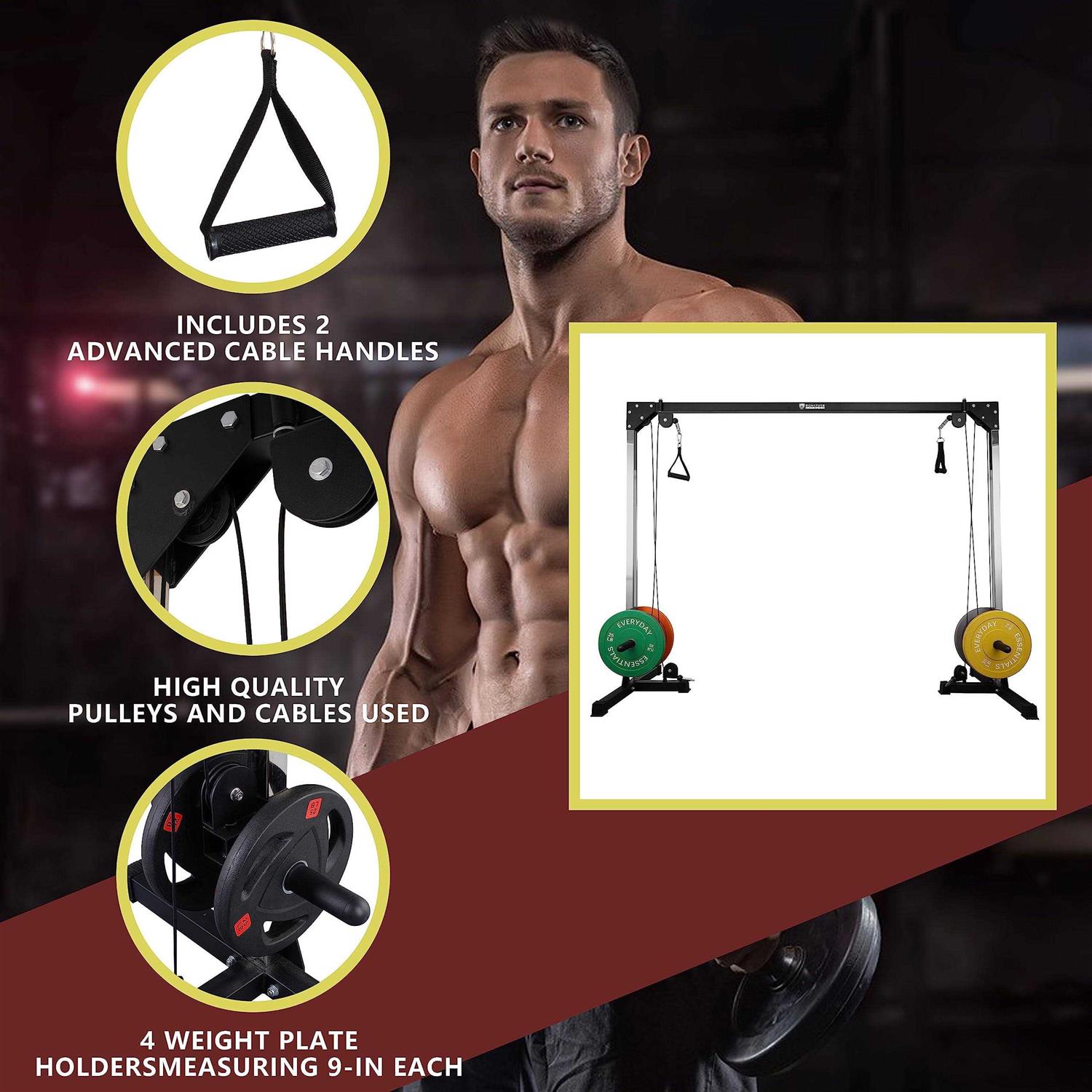 Signature Fitness Cable Crossover Machine for Weight Lifting and Bodybuilding - Sports Supplies Online Store