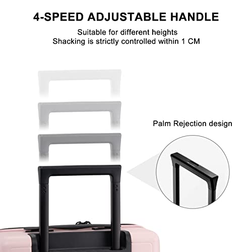 LEVEL8 Hard Shell Carry on Luggage Airline Approved, Carry-on Suitcases with Wheels, Lightweight Luminous Textured Hardside Travel Bag with Tsa Lock