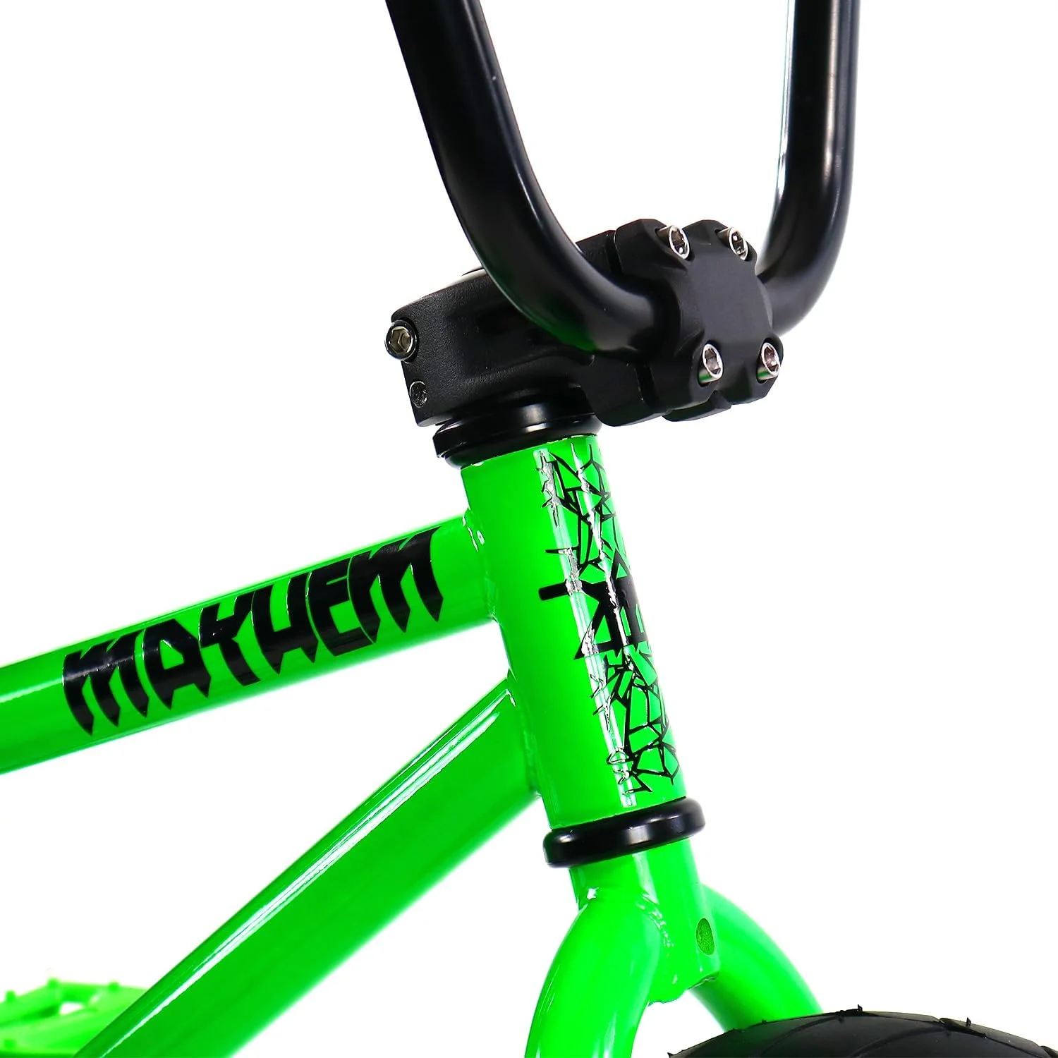 Mayhem Fat Tire Mini BMX RIOT Toxic Green 1 Piece Crank 10 Mini BMX Newest Model Trick Bike