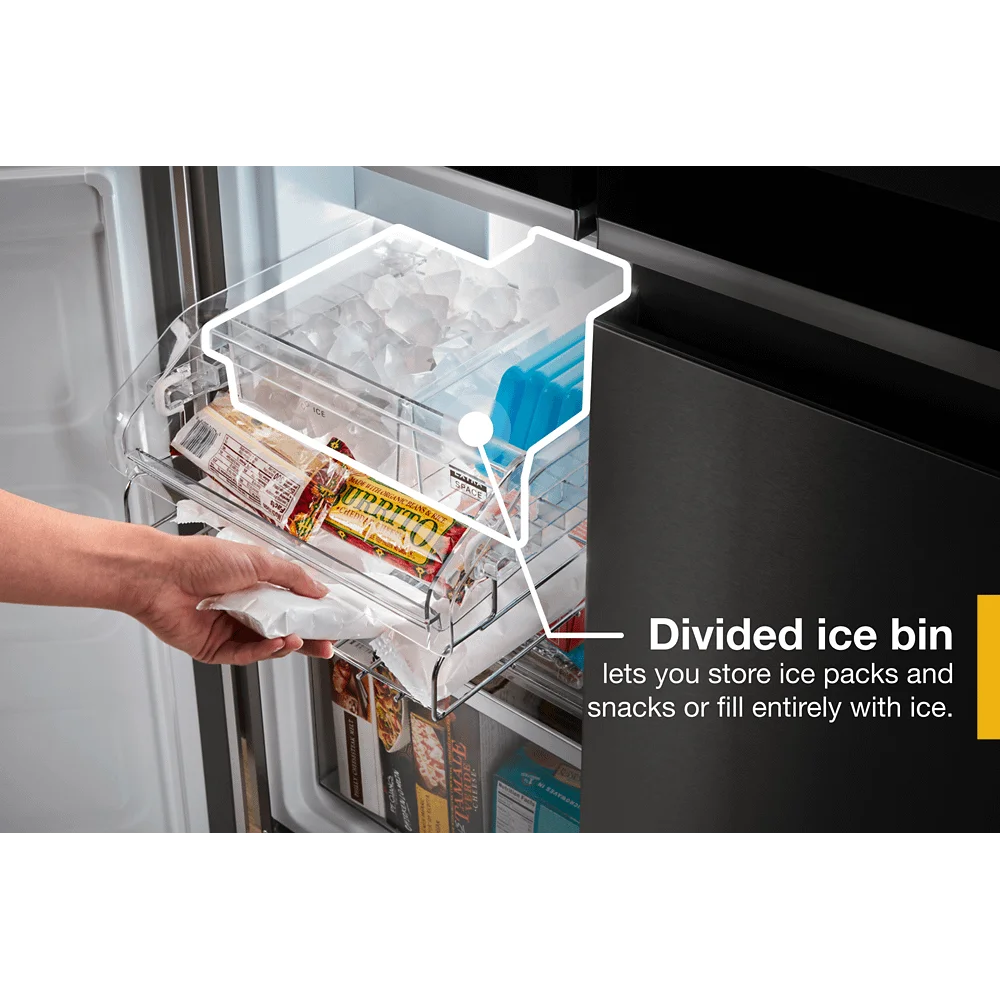 Whirlpool 36 19.4 cu ft Counter Depth 4 Door Refrigerator in Metallic Steel