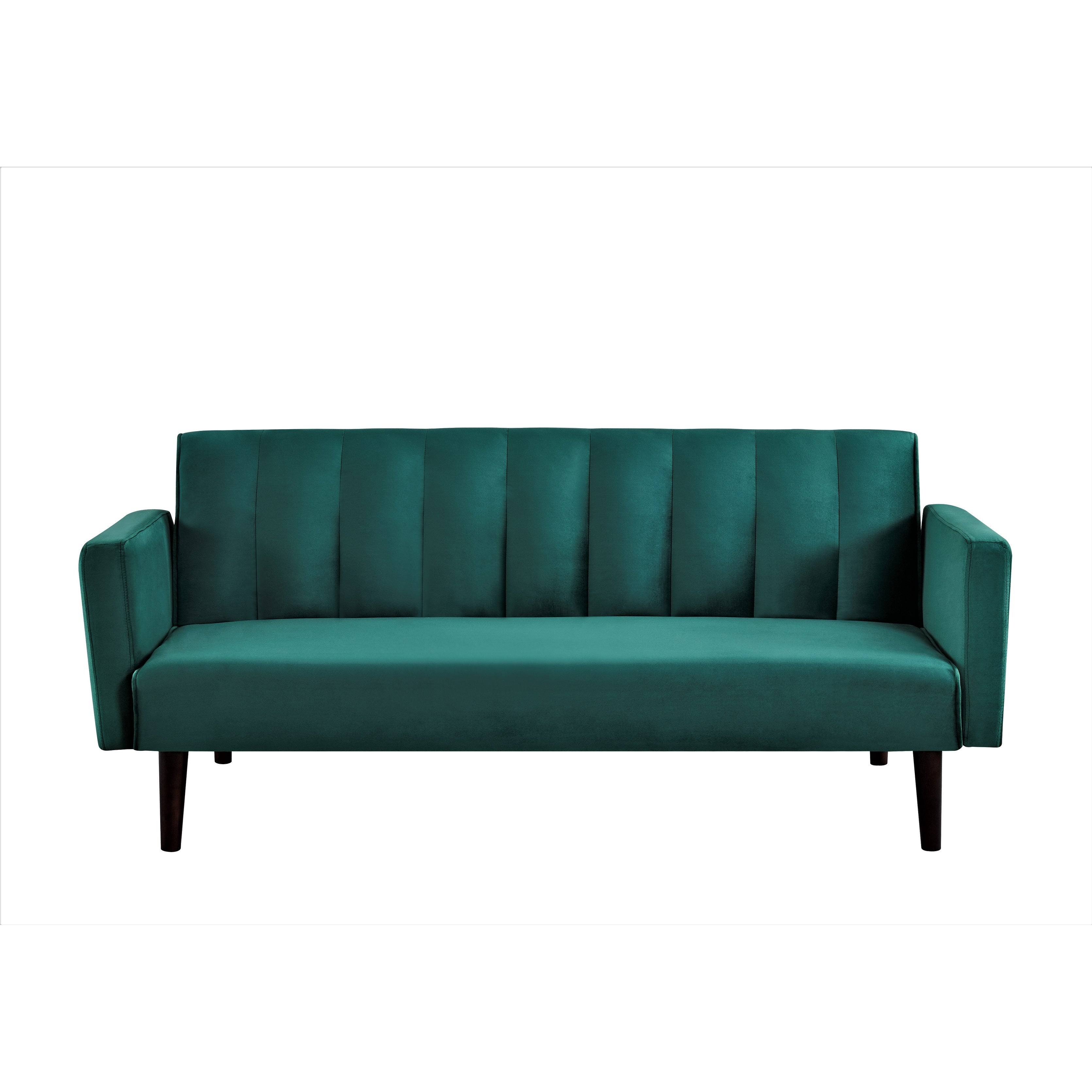 Gelbero Striped Velvet Sofa Bed Sleeper - Green