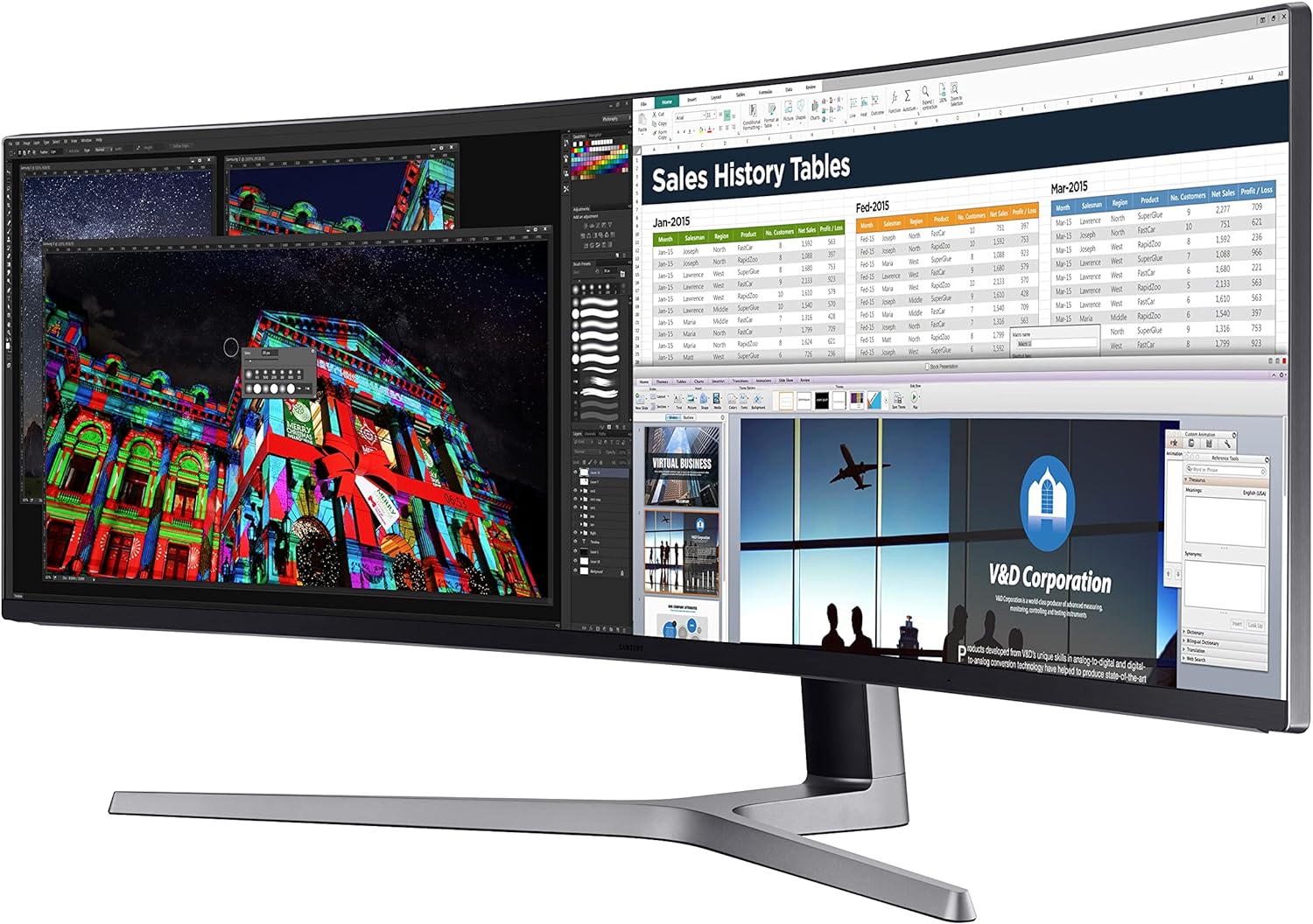 SAMSUNG 49-Inch CHG90 144Hz Curved Gaming Monitor (LC49HG90DMNXZA) &ndash; Super Ultrawide Screen QLED Computer Monitor, 3840 x 1080p Resolution