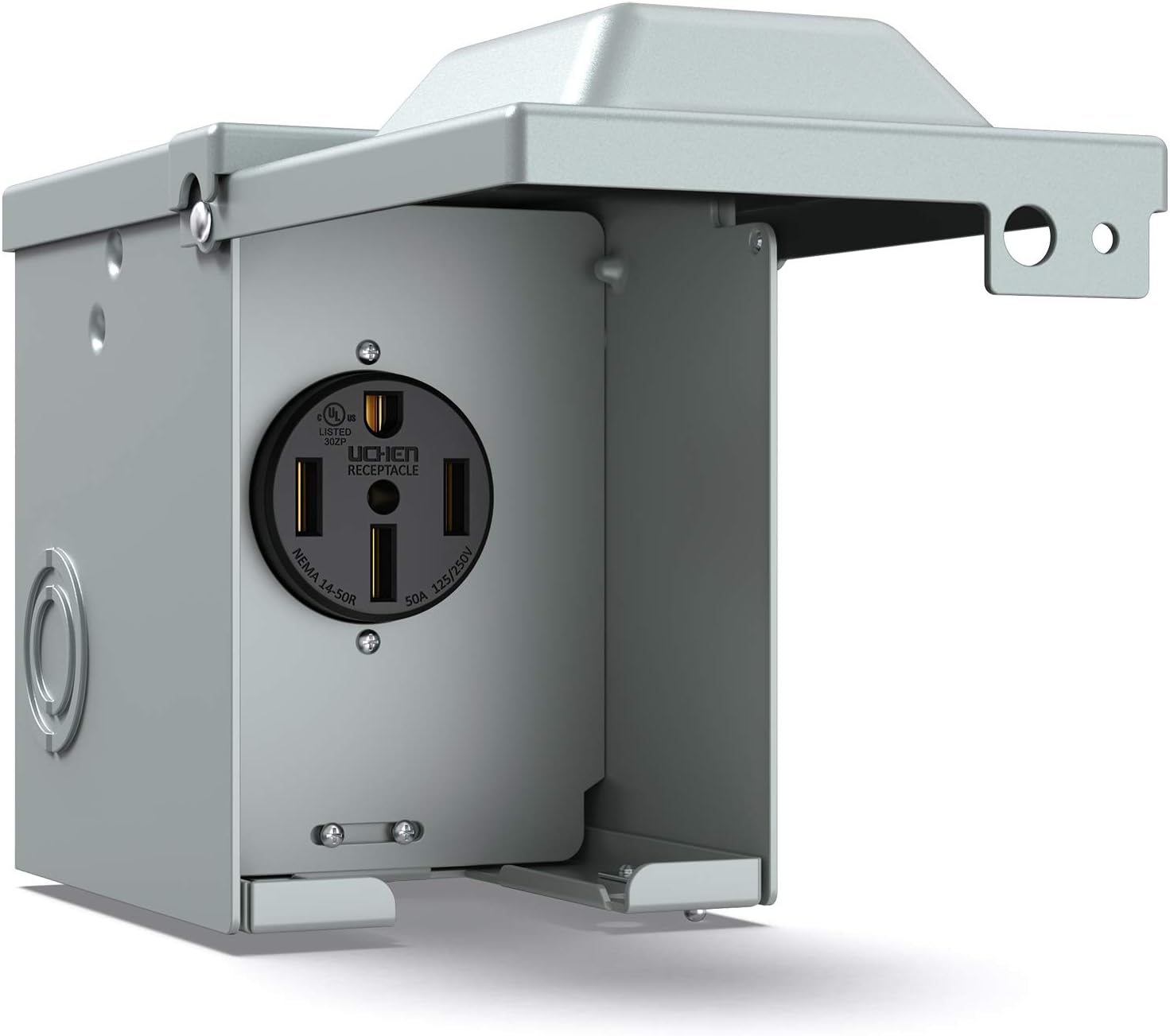 WEBANG 30 Amp RV Power Outlet Box,Enclosed Lockable Weatherproof Outdoor 125 Volt Electrical NEMA TT-30R 30amp RV Receptacle Panel