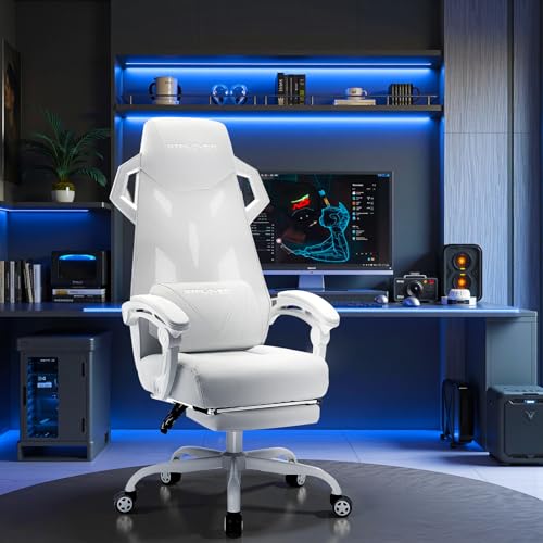 GTPLAYER Gaming Chair, Computer Chair with Mesh Back, Ergonomic Office Chair with Footrest