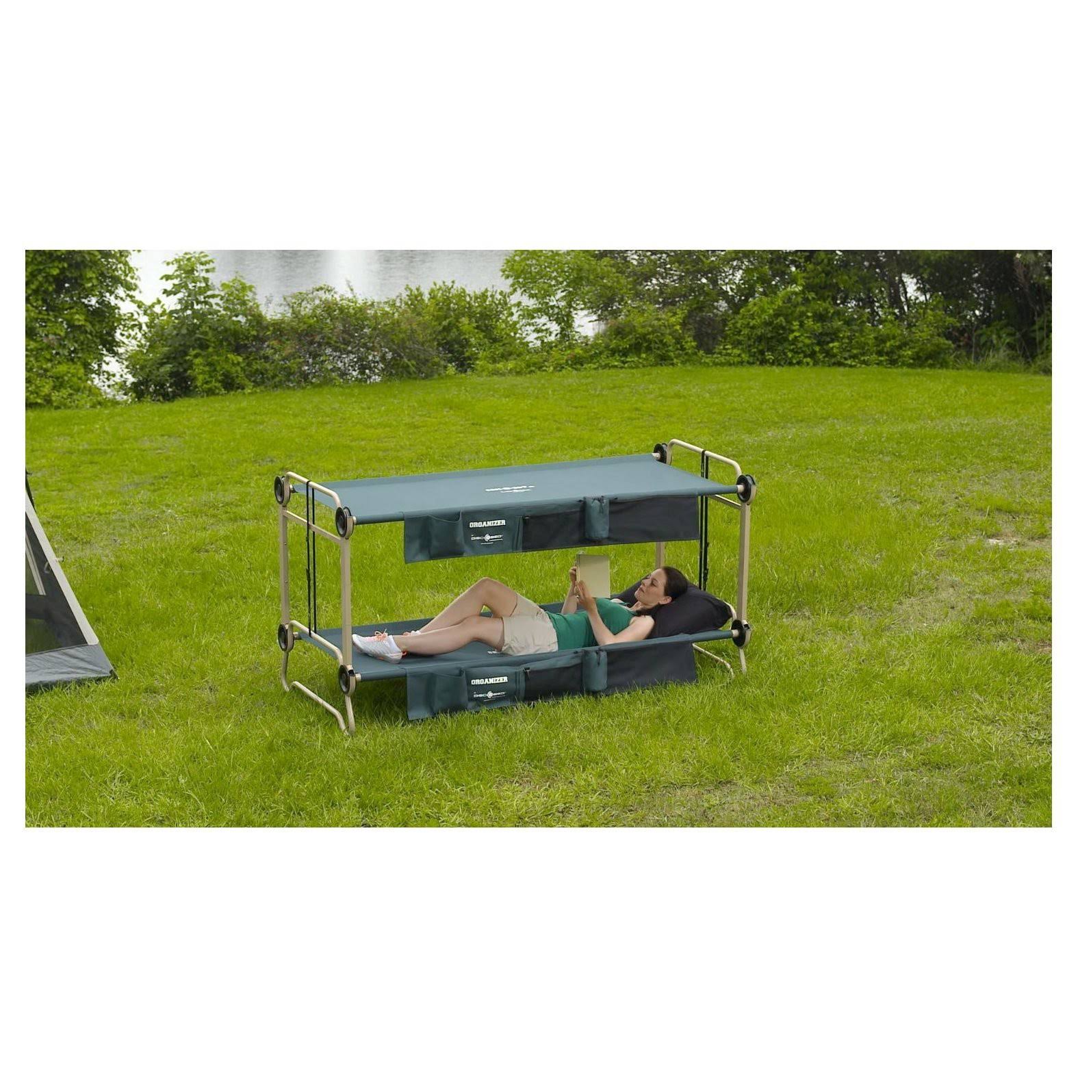 Disc-O-Bed CamOBunk Large with 2 Organizers Cabinets - Green - Camping