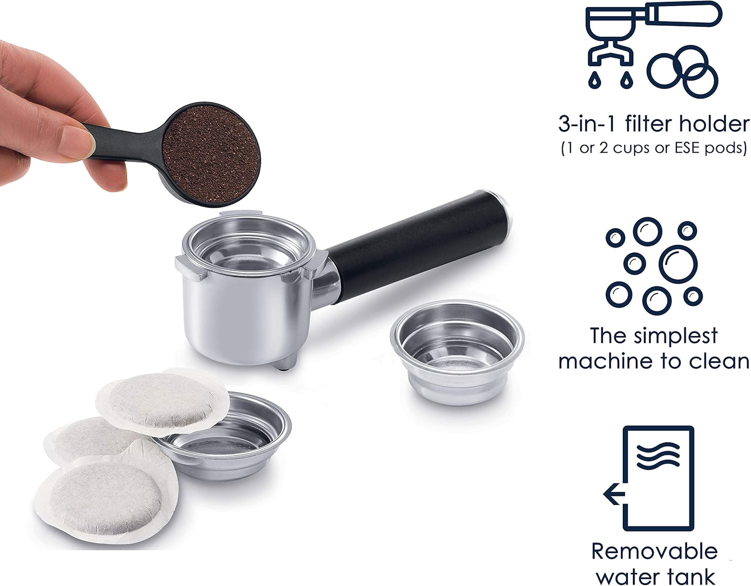 DeLonghi EC155M Manual Espresso Machine, Cappuccino Maker