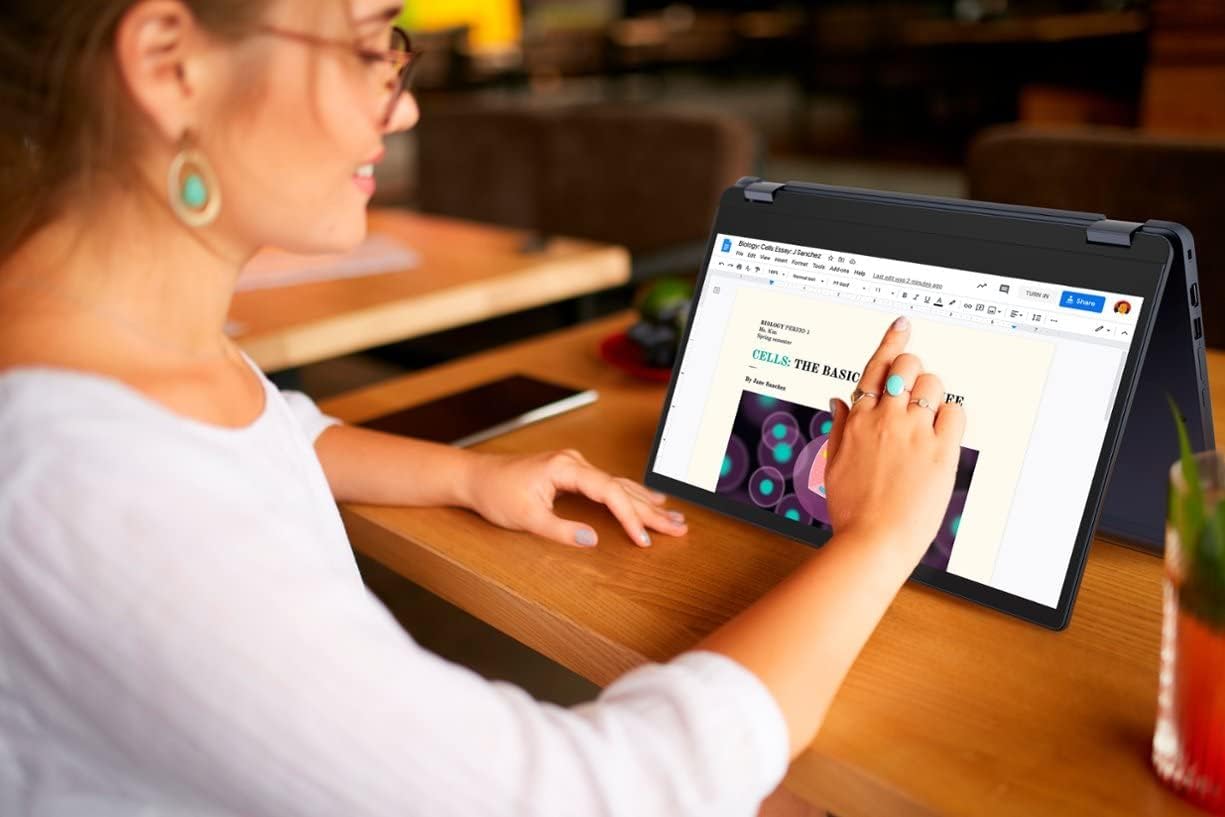 Lenovo Flex 3i 2-in-1 Chromebook for College Students,15.6 Inch FHD Touchscreen Laptop, Intel Celeron N4500, 4GB RAM, 64GB eMMC+128GB SD Card