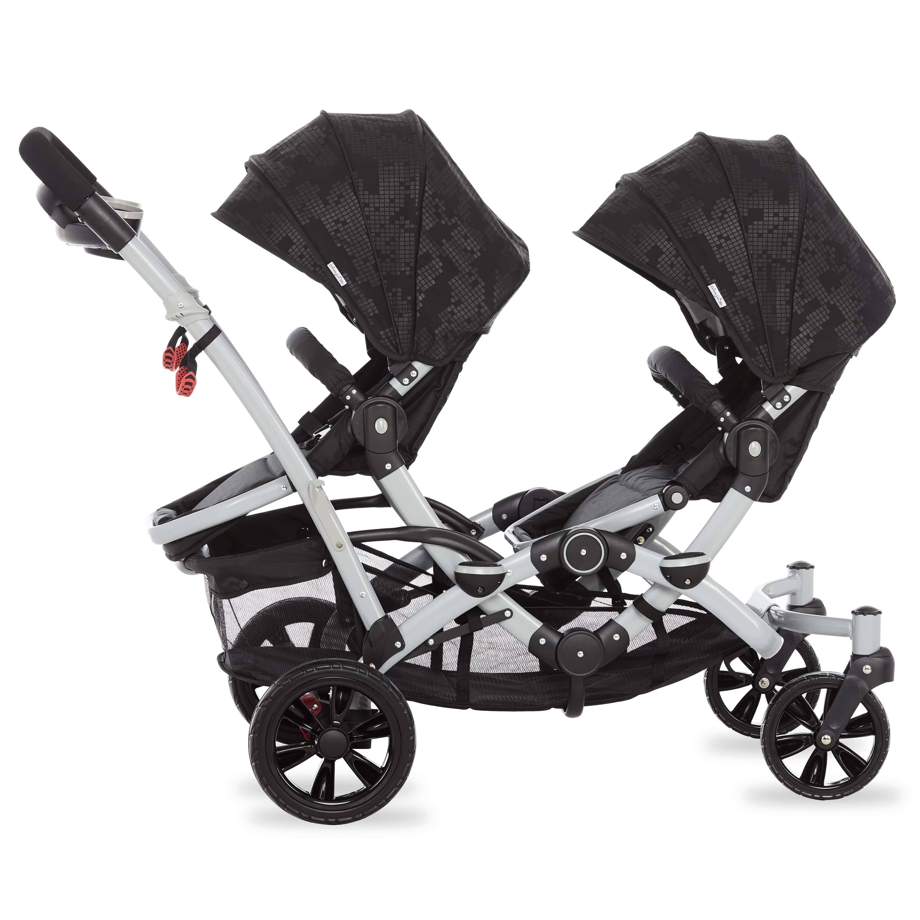 Dream on Me Track Tandem Stroller - Face to Face Edition Black