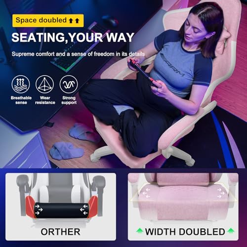 GTPLAYER Gaming Chair, Computer Office Chair with Pocket Spring Cushion, Linkage Armrests and Footrest