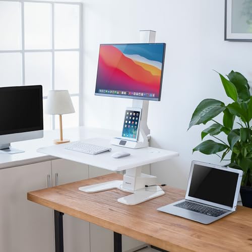 Mount-It! Electric Standing Desk Converter - Motorized Sit-Stand Desk Riser with Monitor Mount