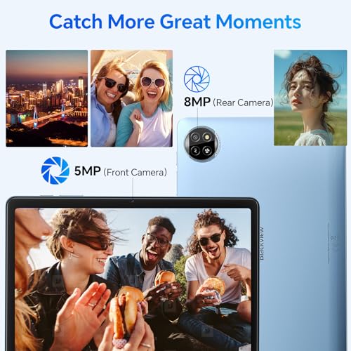 Blackview Tablet 10 inch Android 15,2025 AI Tablet, 4GB RAM 64GB ROM 1TB Expandable, Quad-Core, Widevine L1, 1280x800 IPS Touchscreen, 5G WiFi