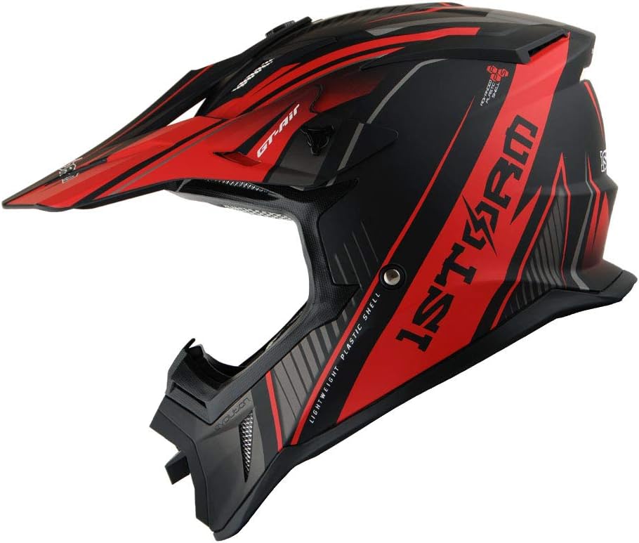 1Storm Adult Motocross Helmet BMX MX ATV Dirt Bike Downhill Mountain Bike Helmet Racing Style H637 Pack of 2