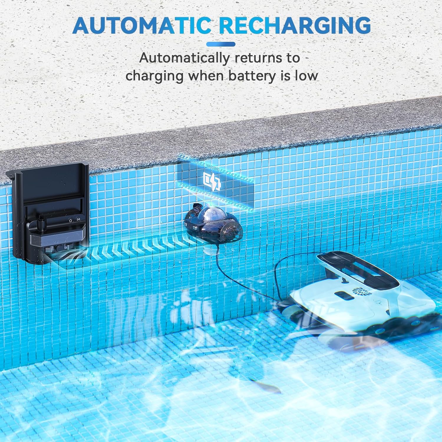 Lydsto Cordless Robotic Pool Vacuum with Automatic Charging Technology - APP, and Remote Control Pool Vacuum Cleaner