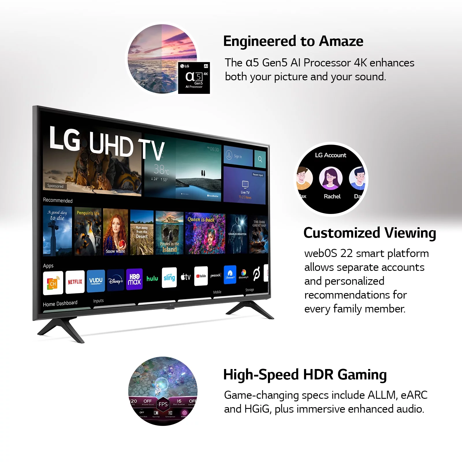 LG 43�� 4K UHD Smart TV 2160p webOS, 43UQ7070ZUD