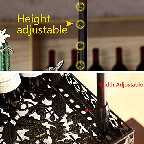 Wine Racks Adjustable Metal Ceiling-Type Wine Holder,Wall Mounted Wine Bottle Holder Hanging Wine Glass Racks,let Stemware Racks
