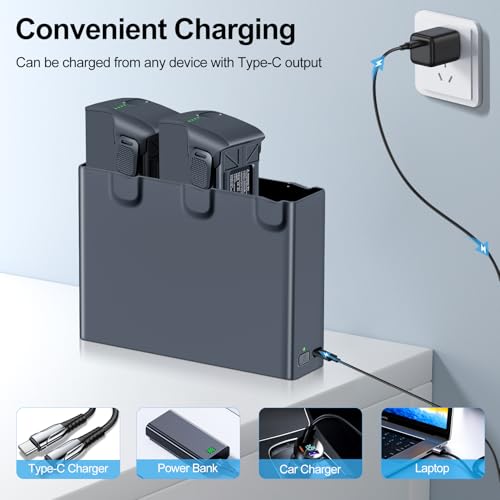 Fantasyo Avata 2 Series Battery 3 Packs 2150mAh and Triple Avata 2 Series Two-Way Charging Hub Kit Compatible with DJI Avata 2 Drone