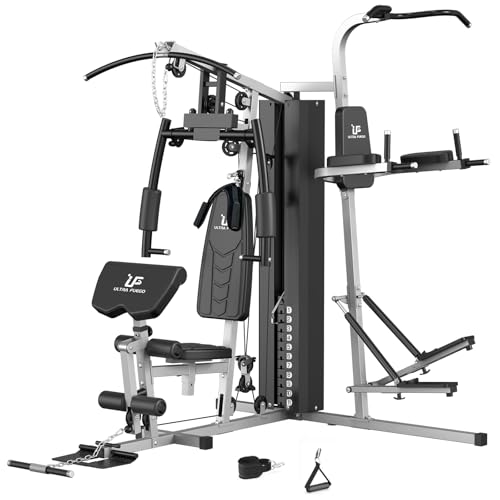 Multifunctional Home Gym Equipment Workout Station with Pulley System, Arm, and Leg Developer for Full Body Training