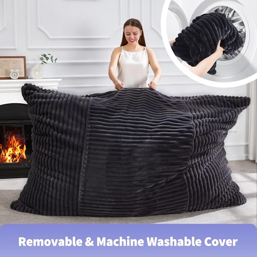 Hobestluk 3 in 1 Bean Bag Chair Giant Bean Bag Chairs Convertible Bean Bag Floor Cushion with Machine Washable Cover