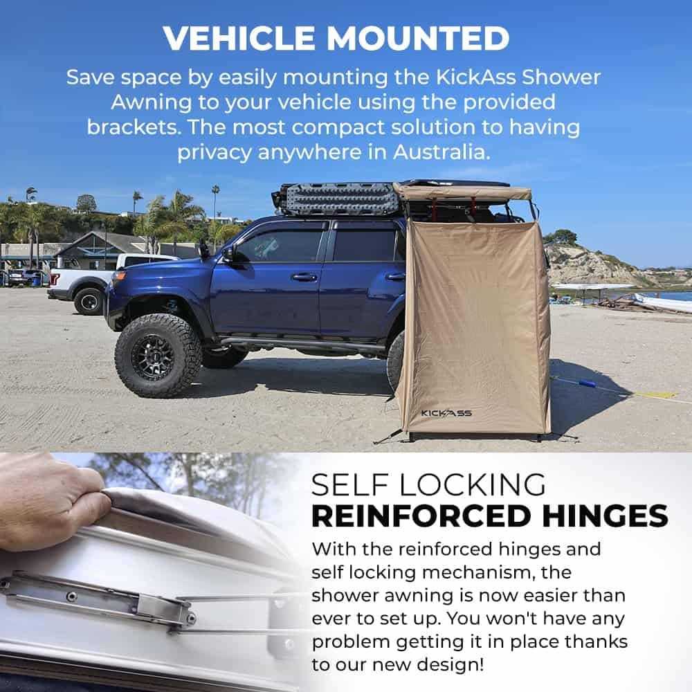 KickAss Premium Shower Tent Awning with Roof - Sports Supplies Online Store