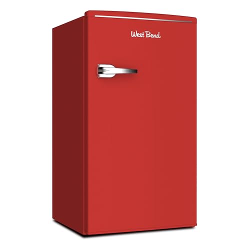 West Bend Mini Fridge with Freezer Retro-Styled for Home Office or Dorm