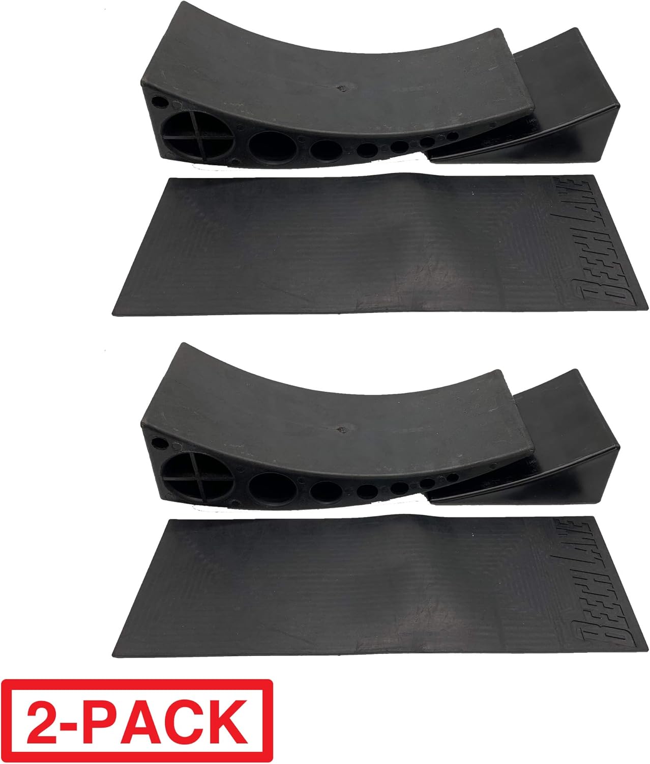 Beech Lane Camper Leveler 2 Pack with Carrying Bag - Precise Camper Leveling, Includes Two Curved Levelers, Two Chocks, Two Rubber Grip Mats