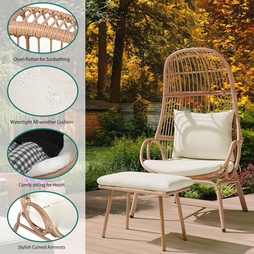 YITAHOME Outdoor Narrow Egg Chair Wicker
