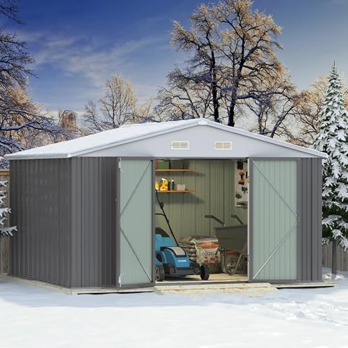 Greesum 5×3 FT Outdoor Storage Shed, Metal Storaged Sheds Without Floor, Tool Sheds with Lockable Doors and Sloping Roof for Garden, Patio, Backyard