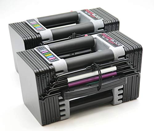 PowerBlock Elite EXP Adjustable Dumbbells, Sold in Pairs, Stage 1, 5-50 lb. Dumbbells, Durable Steel Build, Innovative Workout Equipment