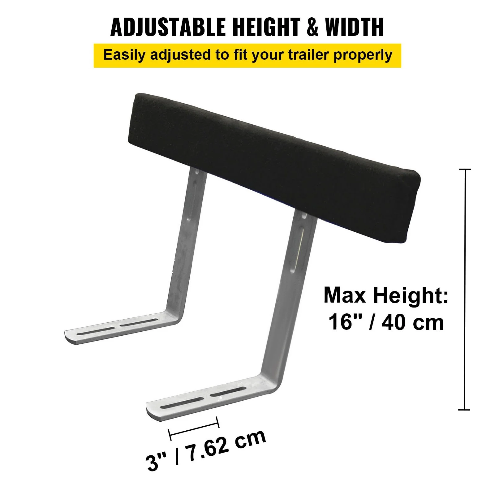 VEVOR 48" Boat Trailer Guide-Ons, 2-Pack - Rustproof Steel with Carpet-Padded Boards & Mounting Parts, Ideal for Ski, Fishing & Sailboat Trailers