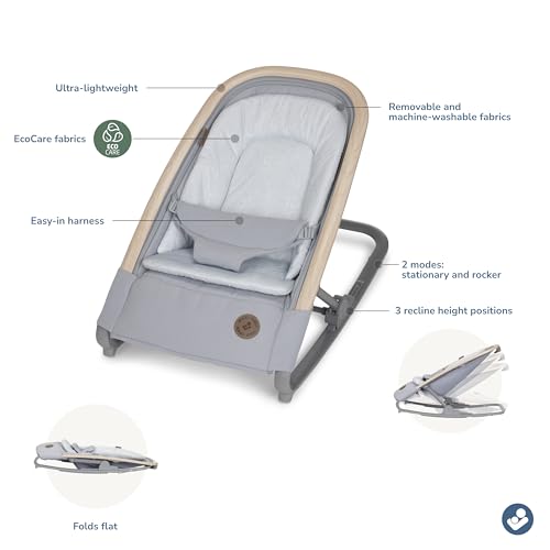Maxi-Cosi Kori 2-in-1 Baby Bouncer Seat for Infants, Baby Rocker Chair, Portable Baby Bouncer, Classic Green