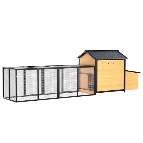 109.6'' Large Wood Chicken Coop Enclosures,Walk-in Poultry Cage