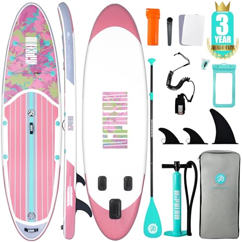 Niphean Inflatable Stand Up Paddle Board with SUP Accessories, Anti-Slip EVA Deck