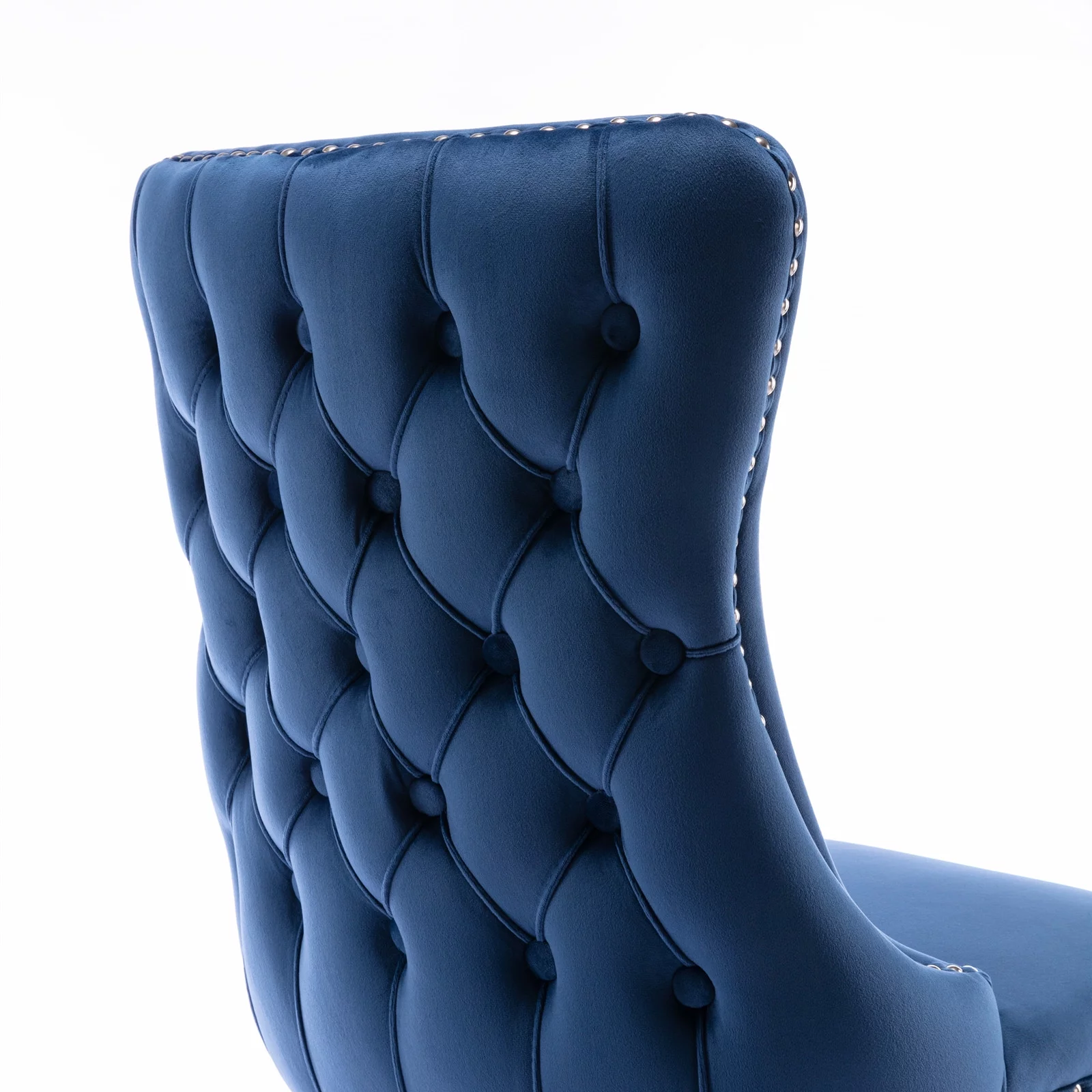 SYNGAR Velvet Dining Chairs Set of 2, Upholstered Wing Back Dining Chair with Handcrafted Button Tufted, Nailhead Trim
