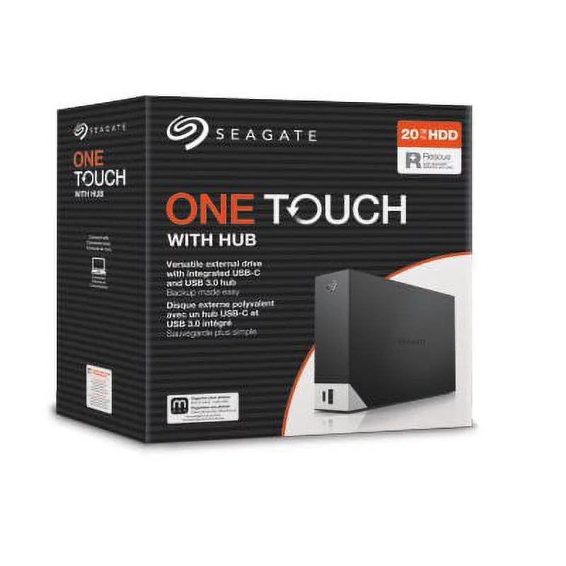 Seagate One Touch Hub 14TB External USB-C and USB 3.0 Desktop Hard Drive - Black (STLC14000400)
