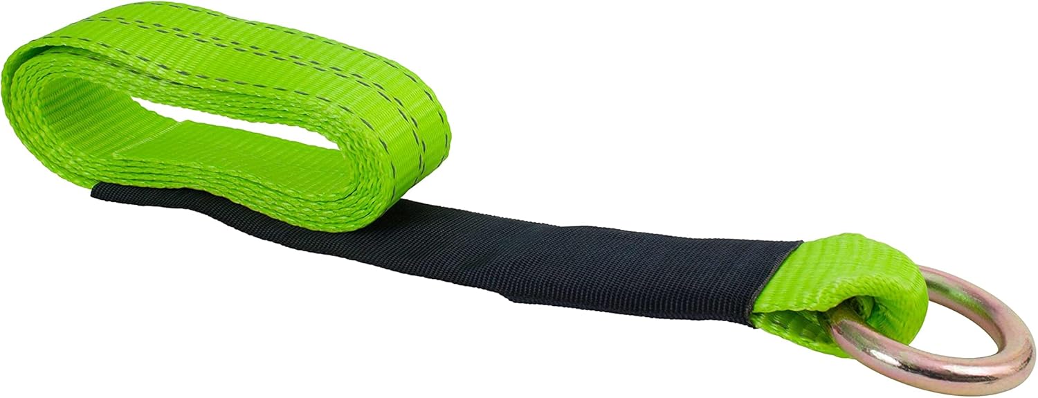 Mytee Products (4 Pack 2 x 14' Car Tie Down Lasso Ratchet Strap with Flat Hook - Tire Straps for Car Trailer - Wheel Straps for Hauling Cars